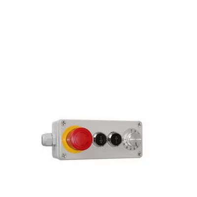 Interruptor externo com paragem de emergência, botão L-R e potenciómetro