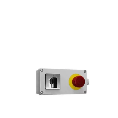  Interruptor externo com interrutor de paragem de emergência e interrutor L-0-R